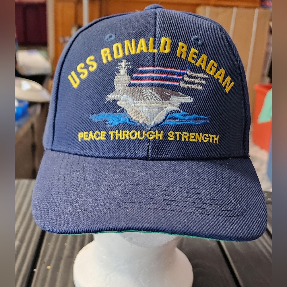 PEACE THROUGH STRENGTH NAVY ADJ HAT/BASEBALL CAP CHARITY